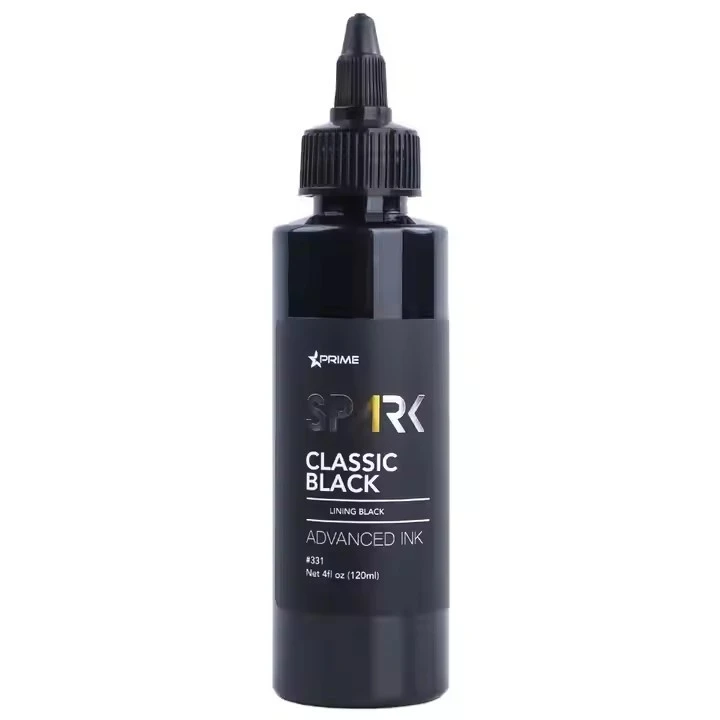 Spark Custom Wholesale China High-end 4 OZ 120 ML Paint Pigment Body Skin Color Amazing OEM Black Tattoo Ink