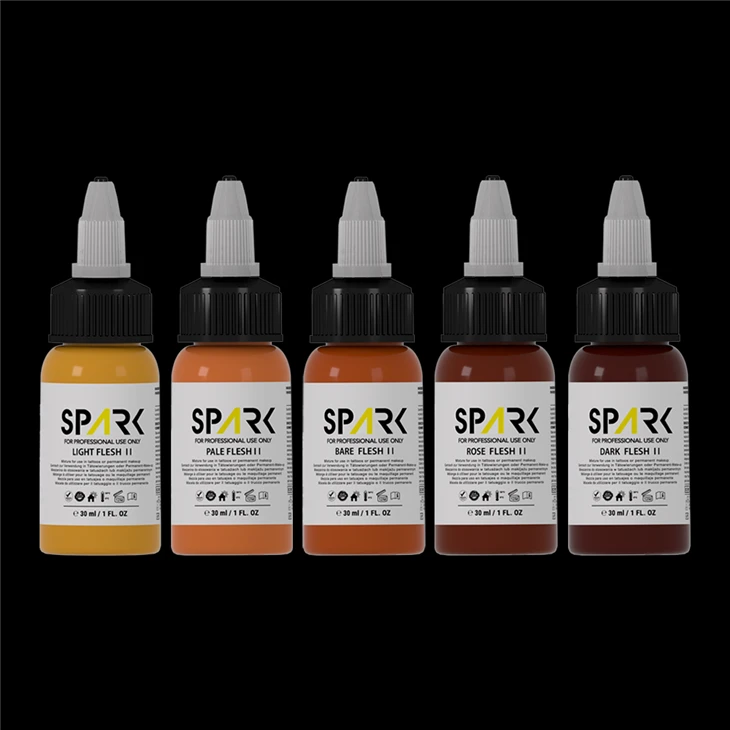 Professional 1oz Bottles Flesh Tone Tattoo Ink Set - EU REACH Compliant
