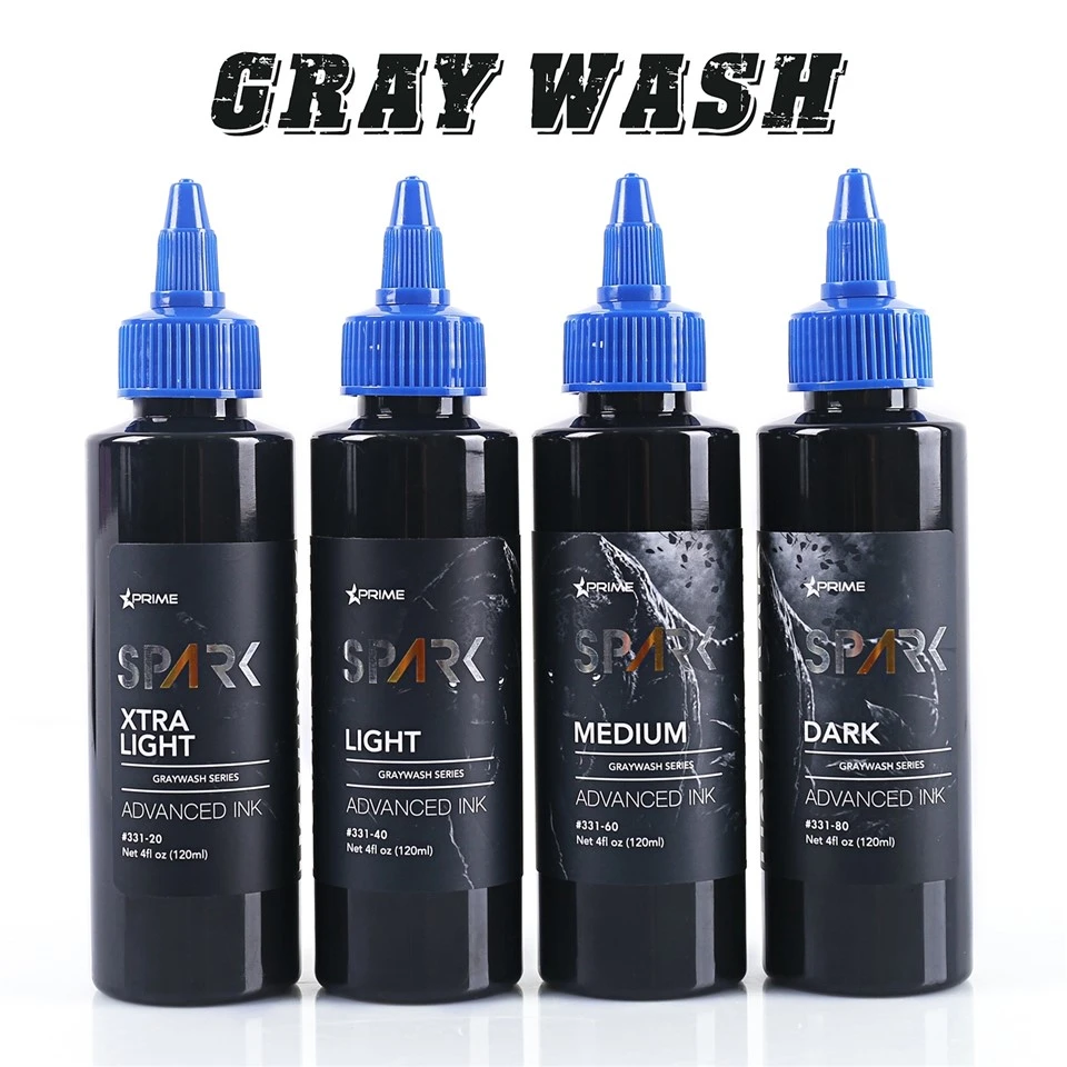 স্পার্ক গ্রেওয়াশ ট্যাটু কালি - 4 Oz বোতল সেট